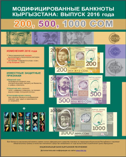 Отличительные особенности банкноты номиналами 200, 500 и 1000 сом